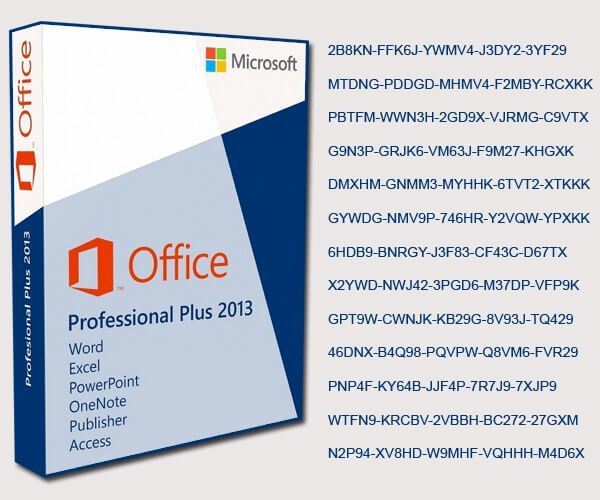 product key of ms office professional plus 2013